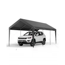 VEVOR Cochera 3,05 x 6,09 x 2,87 m Resistente a los Rayos UV y al Agua, Gris