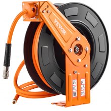 VEVOR Carrete de Manguera de Aire Retráctil 3/8" 19,81 m Máxima 300PSI 4 Piezas