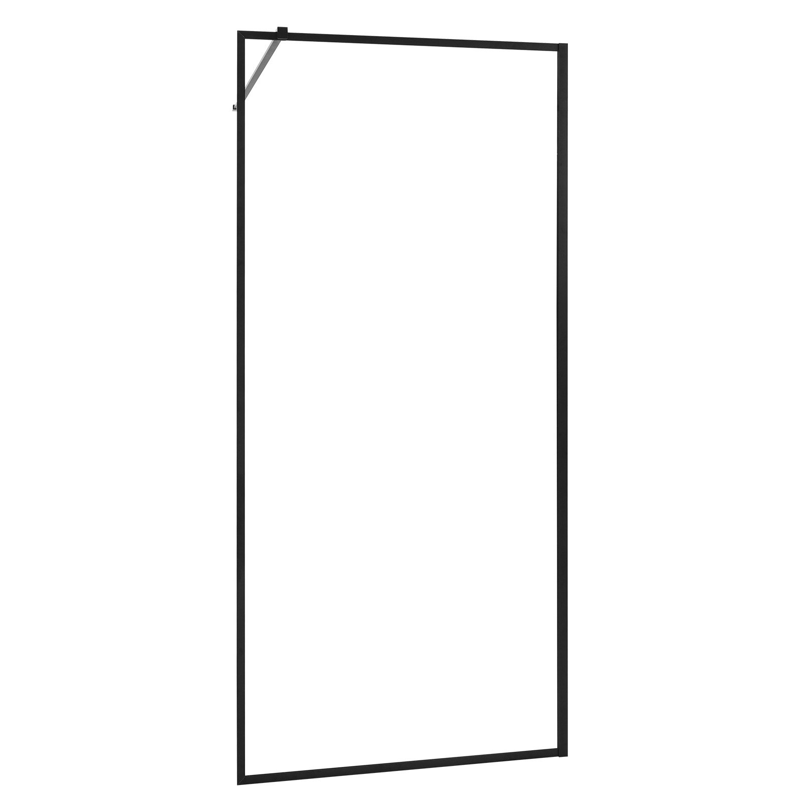 VEVOR Mampara de Ducha Fija 86,4 x 187 cm, Elegancia Contemporánea, con Marco, Diseño Impermeable para Un Baño Seco, Vidrio Templado Transparente de 8 mm de Grosor, con Junta Inferior y Herrajes