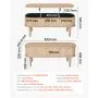 VEVOR Mesa de Centro Elevable, 1000 x 480 x 405 mm, Mesa de Salón o Comedor con 3 Compartimientos Ocultos, Acabado Acanalado de Madera Natural, Mesita Multifuncional, para Hogar Oficina Sala de Estar