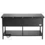 VEVOR Mesa de Centro con Tapa Elevable 1000x500x552 mm Mesa de Café Rectangular para Salón con Bolsillos de Almacenamiento Mesa de Centro Retráctil con Regleta, USB, Iluminación Ambiental, Negro