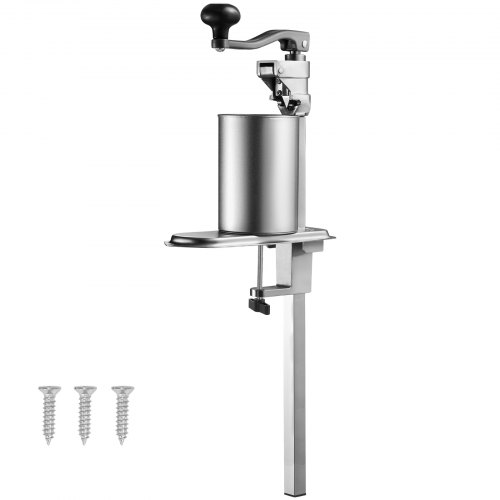 VEVOR Abrelatas, Abrelatas Manual de Sobremesa para Latas de hasta 40 cm de Altura, Altura Ajustable, con Tornillos y Abrazadera de Mesa, para Restaurantes y Hoteles, 253 x 113 x 853 mm, Plata