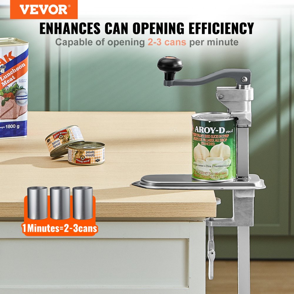 VEVOR Manual Can Opener, Tabletop Can Opener Machine, Standard Can Opener with Base, Height-Adjustable Tabletop Can Opener for Cans up to 40 cm High, for Restaurants, Hotels, etc.