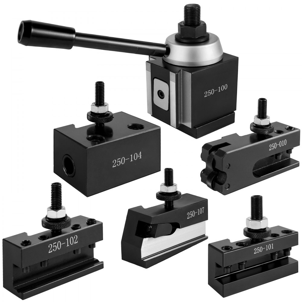 Vevor 6 Pcs Cambio Rápido De Herramientas Para Torno De 300 Mm Tipo Pistón Acero