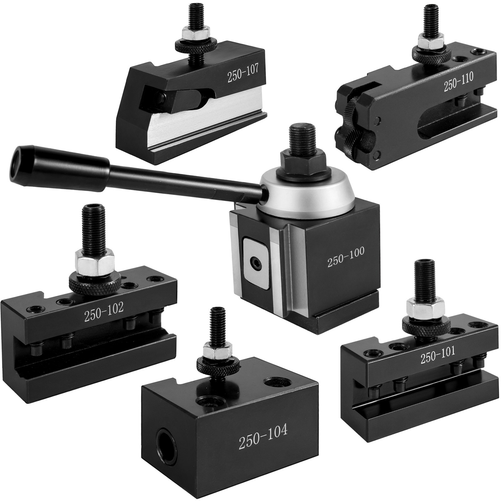 Vevor 6 Pcs Cambio Rápido De Herramientas Para Torno De 300 Mm Tipo Pistón Acero