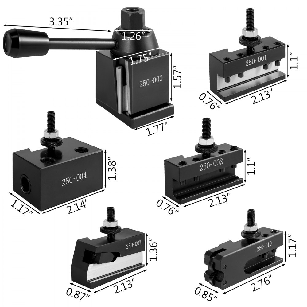 Vevor 6 Pcs Cambio Rápido De Herramientas Tipo Cuña Para Tornos De 200 Mm Acero