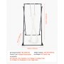 VEVOR Soporte de Yoga con Estructura Triangular Capacidad de 200 kg, Soporte Aéreo de Tela con Espuma EVA y Hamaca de Yoga de 6,6 yardas, Ajuste Horizontal de 4 Niveles y Vertical de 6 Niveles