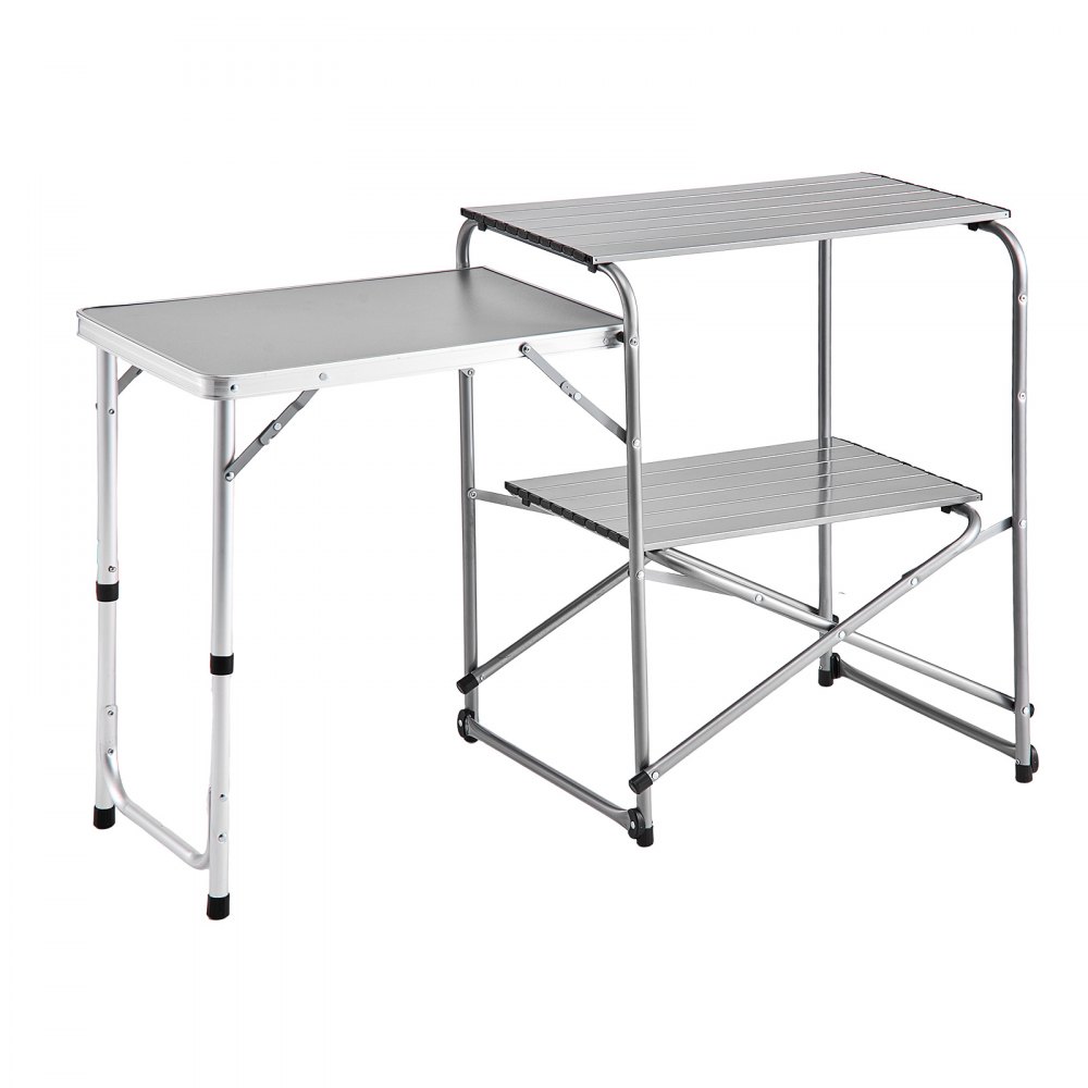 VEVOR Cocina de Camping Plegable 117 x 45 x 80 cm, Mueble de Cocina para Acampar con Mesa Auxiliar y Bolsa de Transporte, Mesa de Camping para Picnic, Barbacoa, Fiesta, Viajes en Autocaravana