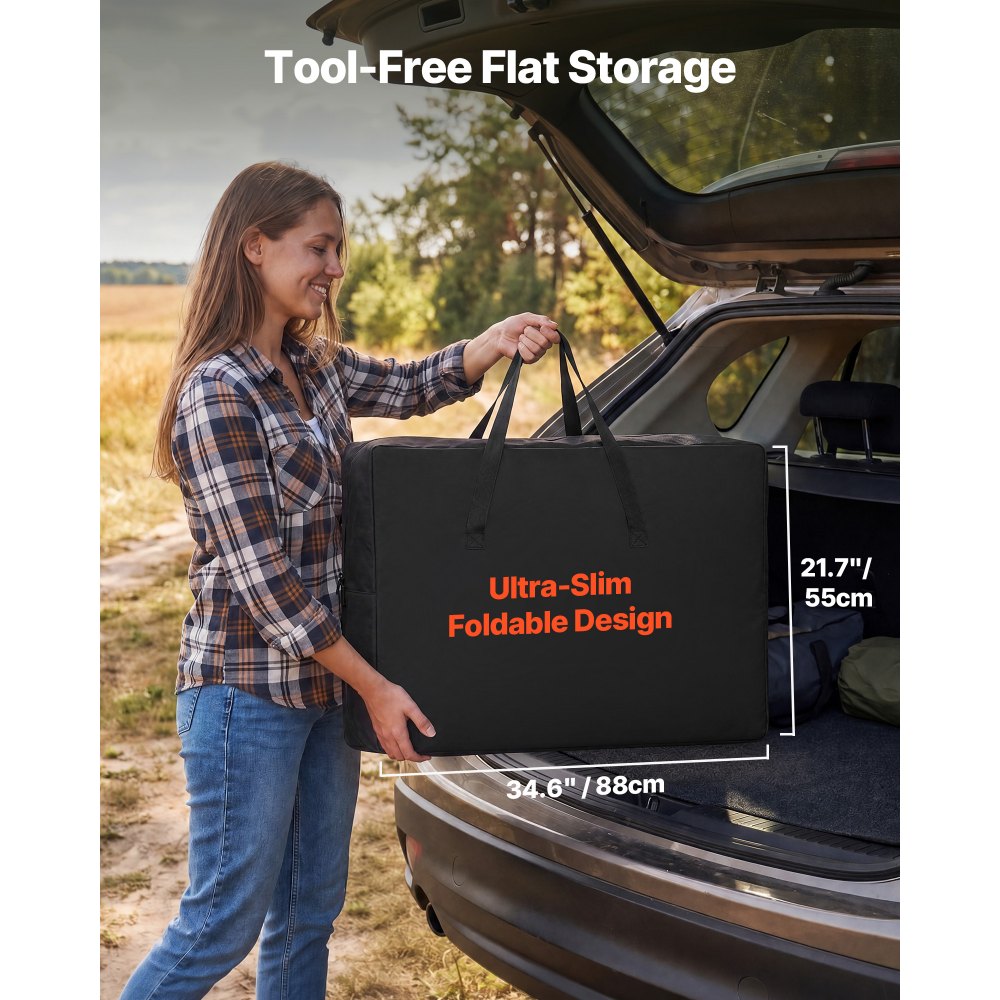 VEVOR Cocina de Camping Plegable 130 x 45 x 90 cm, Mueble de Cocina para Acampar con 4 Mesas Laterales y Bolsa de Transporte, Mesa de Camping para Picnic, Barbacoa, Fiesta, Viajes en Autocaravana