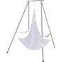 VEVOR Kit de Columpio y Hamaca Aérea para Yoga, Soporte de Yoga Profesional 295 cm de Altura, Hamaca Blanca de 6x2,6 m, Capacidad de Carga Máxima de 250 kg, para Fitness, Culturismo, Pilates, Blanco