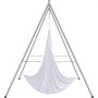 VEVOR Kit de Columpio y Hamaca Aérea para Yoga, Soporte de Yoga Profesional 295 cm de Altura, Hamaca Blanca de 6x2,6 m, Capacidad de Carga Máxima de 250 kg, para Fitness, Culturismo, Pilates, Blanco