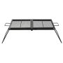 VEVOR Parrilla Portátil Plegable de Acero al Carbono 758 x 383 x 235 mm, Contacto Directo con Alimentos, Con Patas y Asas, Soporta hasta 600 °C, para Asar al Aire Libre, Camping, Jardín, Negro
