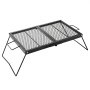 VEVOR Parrilla Portátil Plegable de Acero al Carbono 758 x 383 x 235 mm, Contacto Directo con Alimentos, Con Patas y Asas, Soporta hasta 600 °C, para Asar al Aire Libre, Camping, Jardín, Negro
