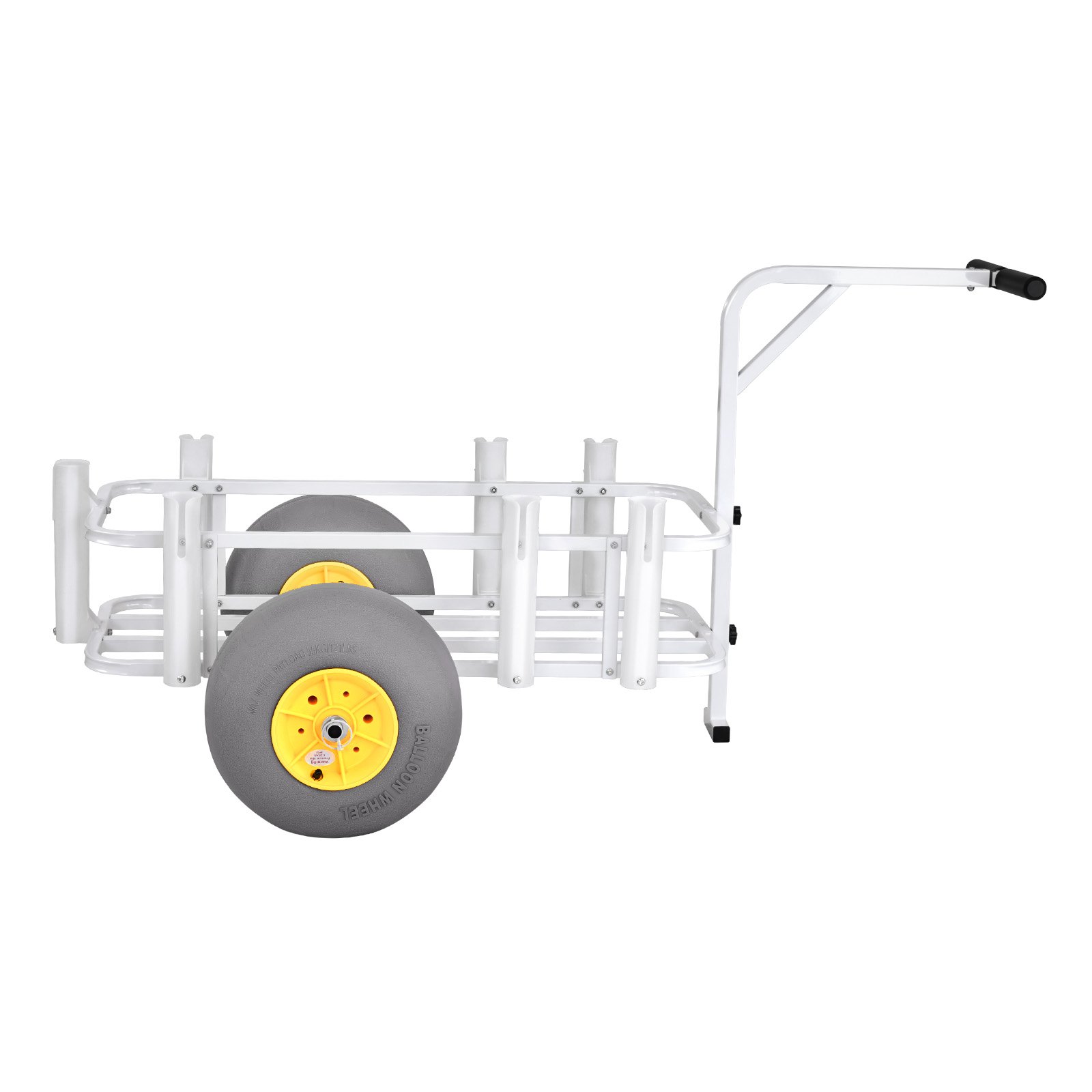 VEVOR Carro de Pesca para Playa con Ruedas Inflables de PU 330 mm y Portacañas, 7 Soportes para Cañas, Carrito para Playa de Acero al Carbono con Capacidad de 90 kg, Transporte para Camping Exteriores