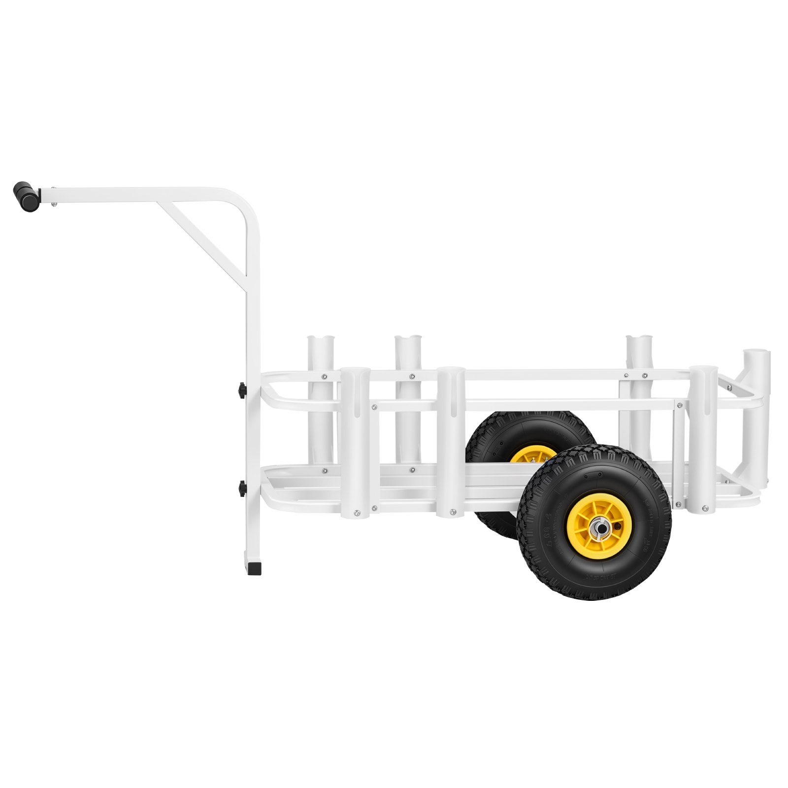 VEVOR Carro de Pesca para Playa con Ruedas de Goma de 280 mm y 7 Portacañas, Carrito para Playa Todoterreno de Acero al Carbono con Capacidad de Carga 90,7 kg para Camping, Arena, Césped y Transporte