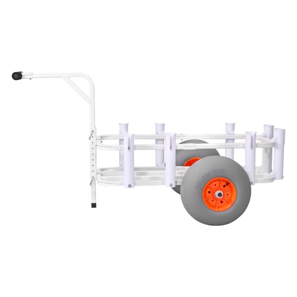 VEVOR Carro de Pesca para Playa con Ruedas Inflables de PU de 330 mm y 8 Portacañas, Carrito para Playa de Aleación de Aluminio con Capacidad de 136 kg para Picnic, Pesca, Arena, Transporte y Camping