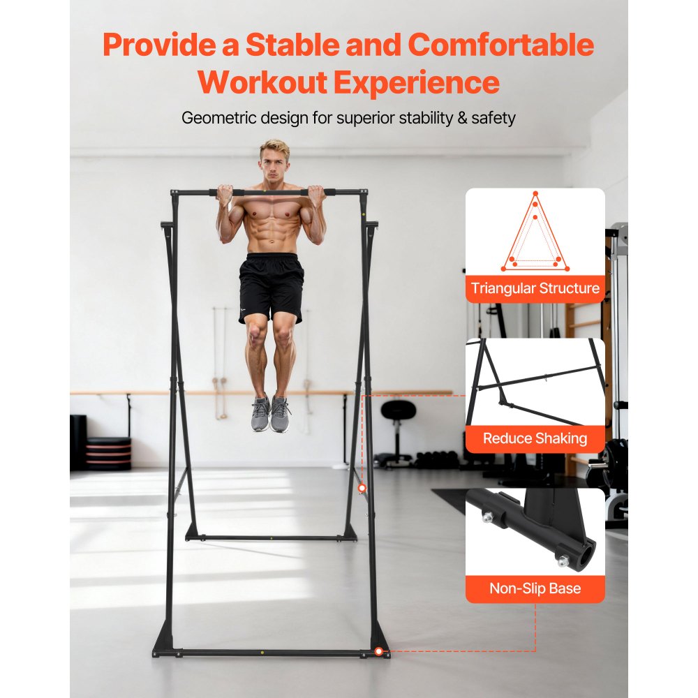 VEVOR Soporte de Yoga con Estructura para Columpio, Capacidad de Carga Máxima de 200 kg, Espuma EVA, Ajuste Horizontal de 4 Posiciones y Ajuste Vertical de 6 Posiciones, 1750 x 1300 x 2400 mm
