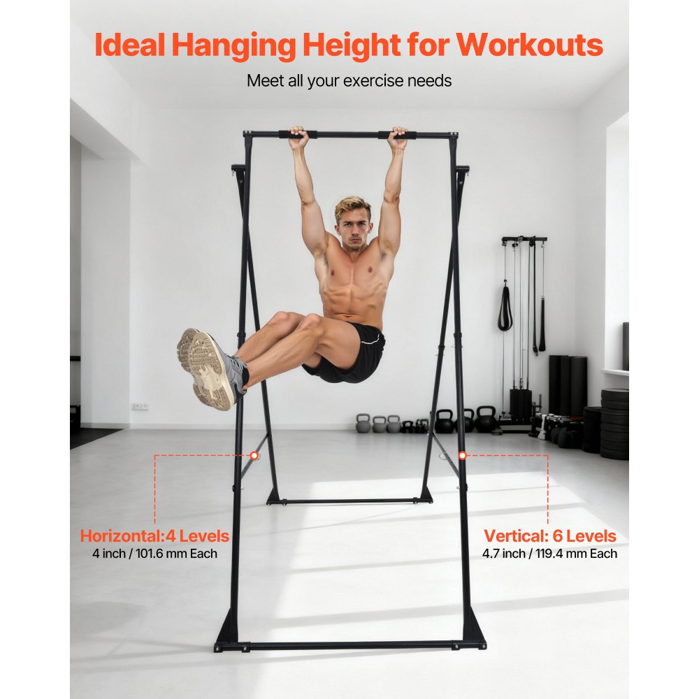 VEVOR Soporte de Yoga con Estructura para Columpio, Capacidad de Carga Máxima de 200 kg, Espuma EVA, Ajuste Horizontal de 4 Posiciones y Ajuste Vertical de 6 Posiciones, 1750 x 1300 x 2400 mm