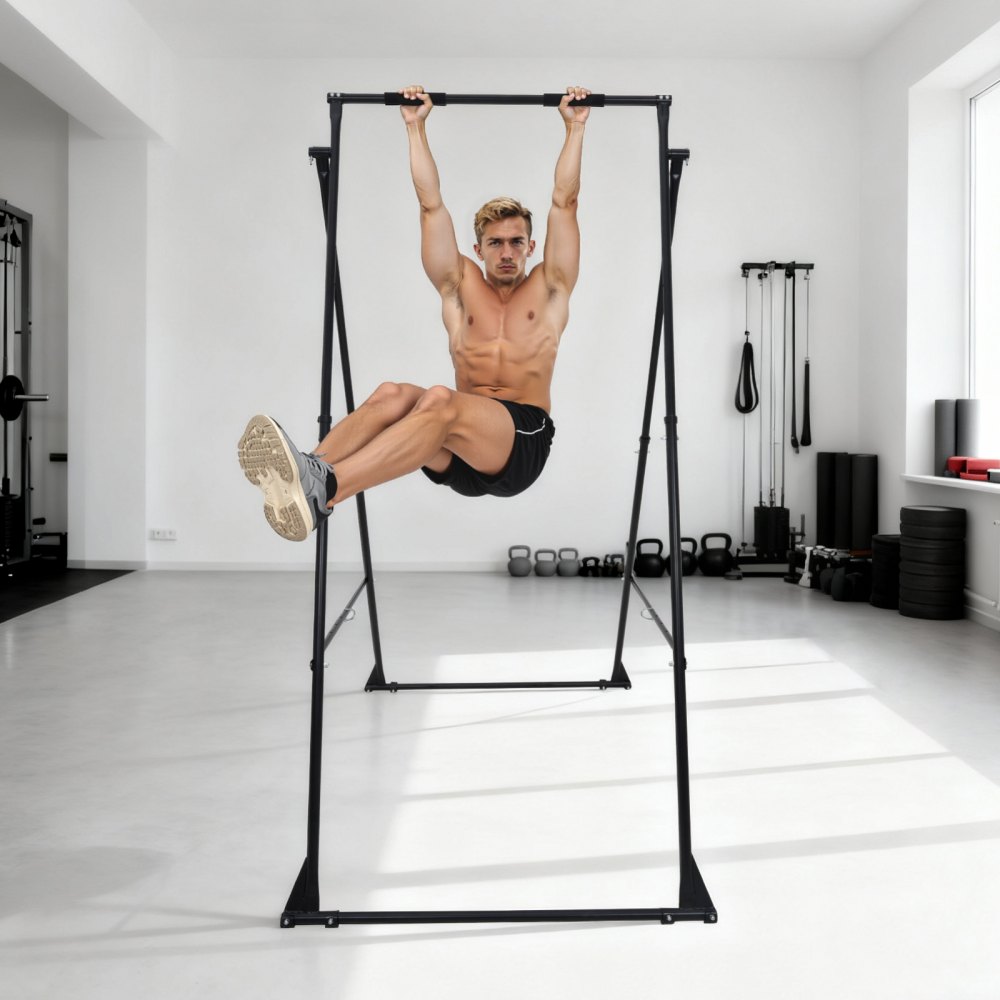 VEVOR Soporte de Yoga con Estructura para Columpio, Capacidad de Carga Máxima de 200 kg, Espuma EVA, Ajuste Horizontal de 4 Posiciones y Ajuste Vertical de 6 Posiciones, 1750 x 1300 x 2400 mm