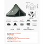 VEVOR Tienda de Campaña para 3-4 Personas, Carpa Yurta de Tela Transpirable, con Salida de Humo Ventanas de Ventilación Suelo Desmontable con Cremallera, para Glamping Acampar Festivales Reuniones