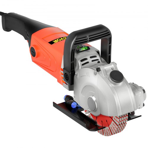 VEVOR Rozadora Eléctrica, 4000?W Máquina Rozadora de Pared, 7500 RPM Ranuradora de Pared, con 5 Hojas de Sierra 125 mm, Amoladora de Pared 33 mm, Ideal para Ranurado de Paredes y Suelos