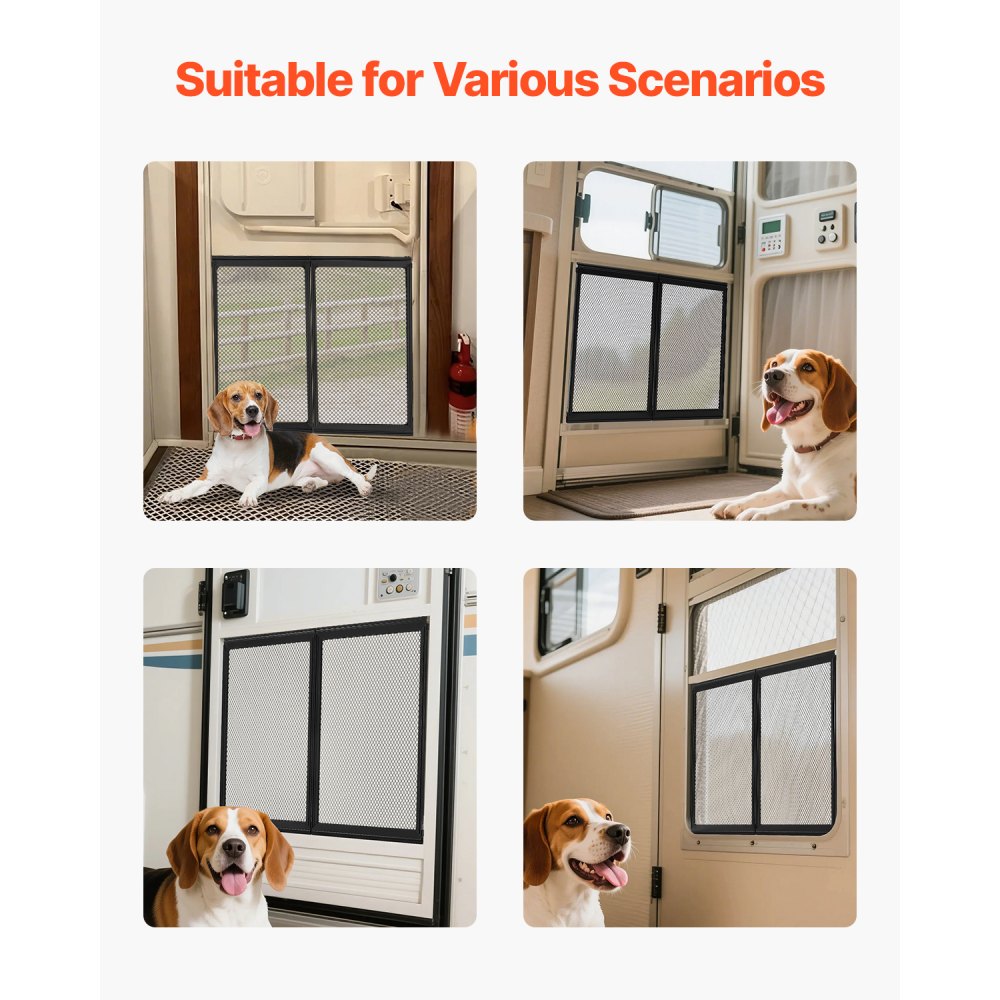VEVOR Fly Screen Caravan Door (571.5 x 508 mm) Door Screen, Reinforced & Breathable Protective Net, Motorhome Entry Protection for Pet Protection