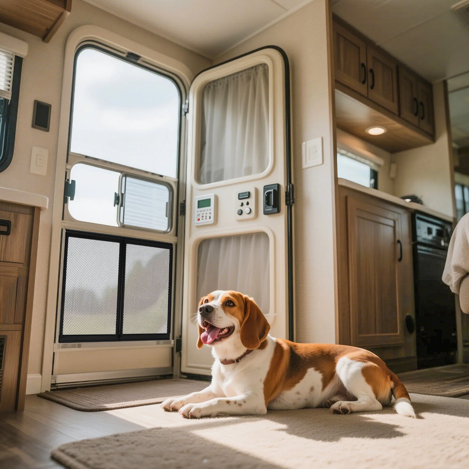 VEVOR Fly Screen Caravan Door (571.5 x 508 mm) Door Screen, Reinforced & Breathable Protective Net, Motorhome Entry Protection for Pet Protection