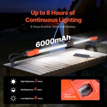 VEVOR Luz de Trabajo Debajo del Capó 2300lm 6000mAh Luz LED Magnética Recargable