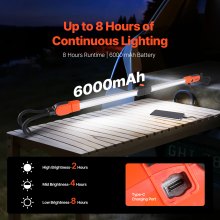 VEVOR Luz de Trabajo Debajo del Capó 2300lm 6000mAh Luz LED Magnética Recargable