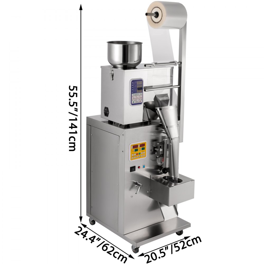 VEVOR Máquina de Llenado de Polvo Automática 1-200 g, Máquina de Pesaje y Embalaje de Partículas Automática para Cereales Harina Semillas 8-12 bolsas / min, Máquina de Pesaje y Embalaje 220 V 120 W