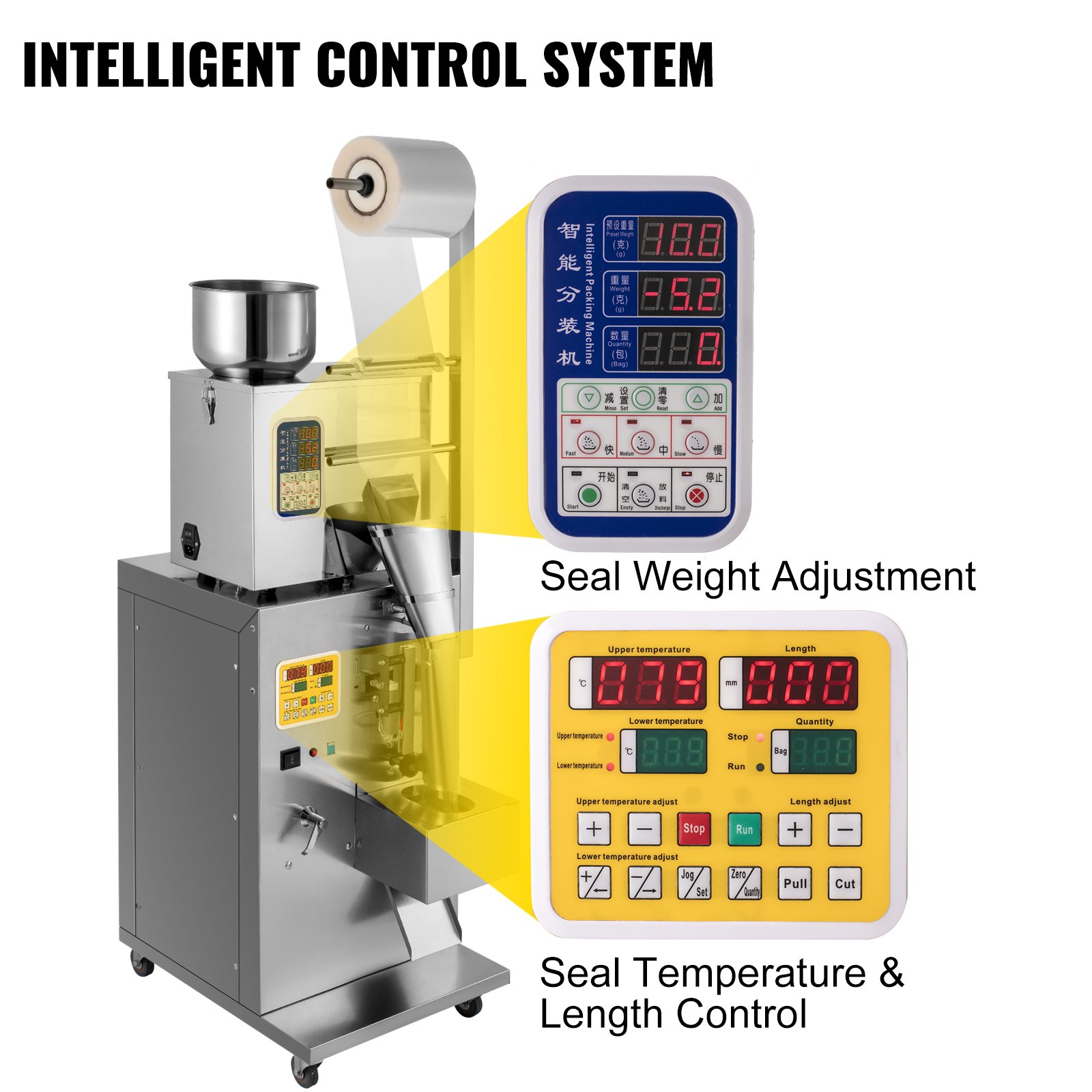 VEVOR Máquina de Llenado de Polvo Automática 1-200 g, Máquina de Pesaje y Embalaje de Partículas Automática para Cereales Harina Semillas 8-12 bolsas / min, Máquina de Pesaje y Embalaje 220 V 120 W