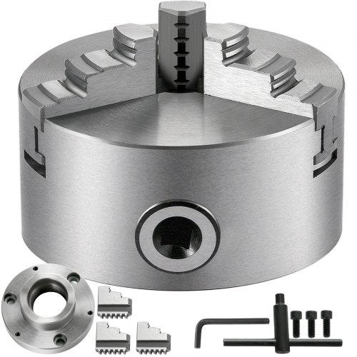 Vevor Mandril De Torno De Metal 160 Mm Torno Mandril Autocentrado 3 Mordazas