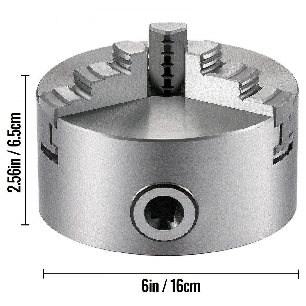 Vevor Mandril De Torno De Metal 160 Mm Torno Mandril Autocentrado 3 Mordazas