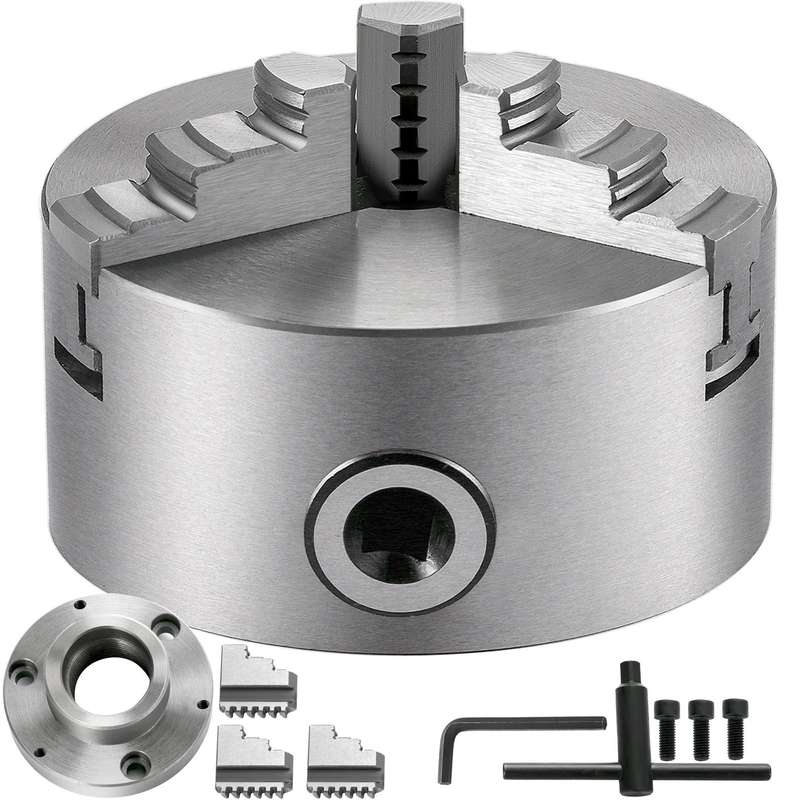 Vevor Mandril De Torno De Metal 160 Mm Torno Mandril Autocentrado 3 Mordazas