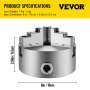 VEVOR Mandril de Torno de Metal Diámetro 160 mm 3 Mordazas Torno Chuck con Placa Adaptadora 2-1 / 4-8 Par Máximo 160 N·m Mandril de Torno de Sujeción para CNC Económicos, Fresadoras, Taladradoras