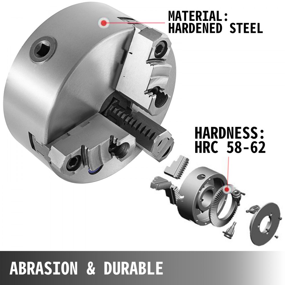 VEVOR Portabrocas De Torno 3 Mordazas Autocentrantes Con Mordaza Reversible  K11-160 | VEVOR ES