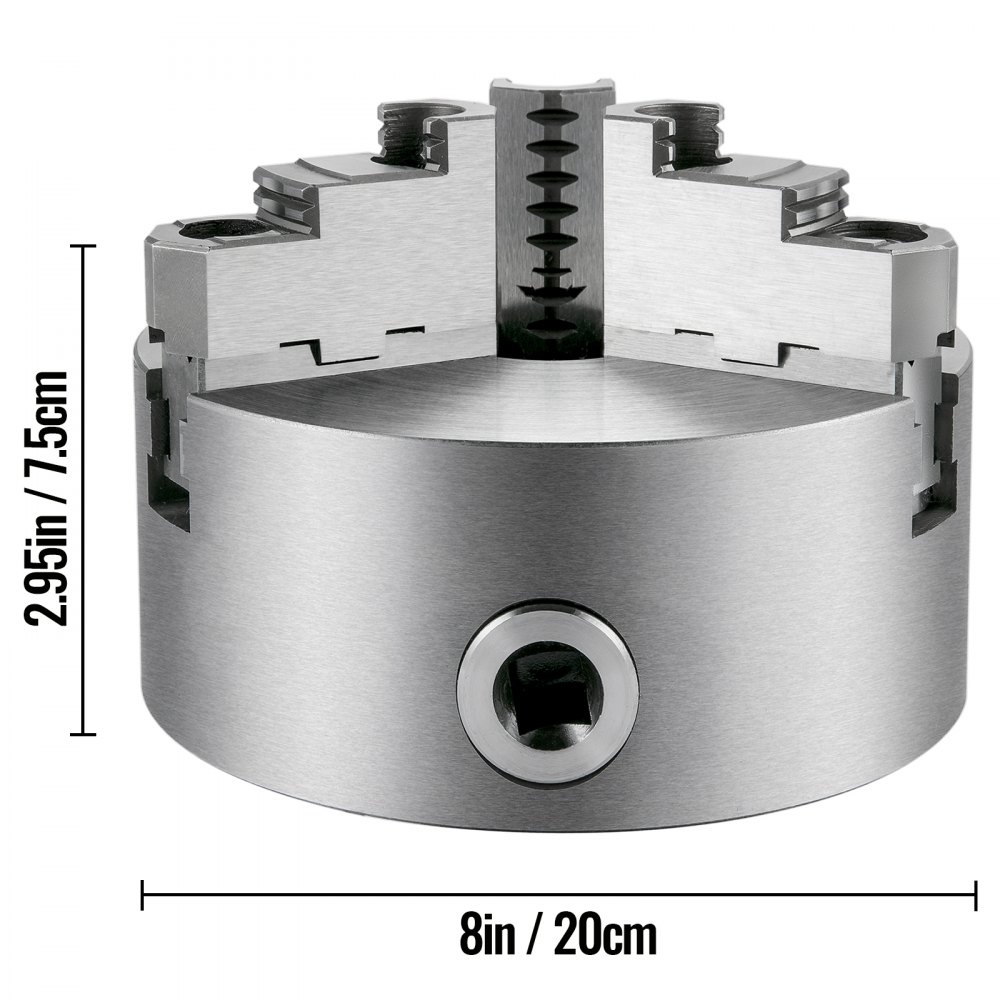 Vevor Mandril De Torno De Metal 200 Mm Torno Mandril Autocentrado 3 Mordazas