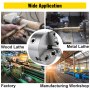 Vevor Mandril De Torno De Metal 200 Mm Torno Mandril Autocentrado 3 Mordazas