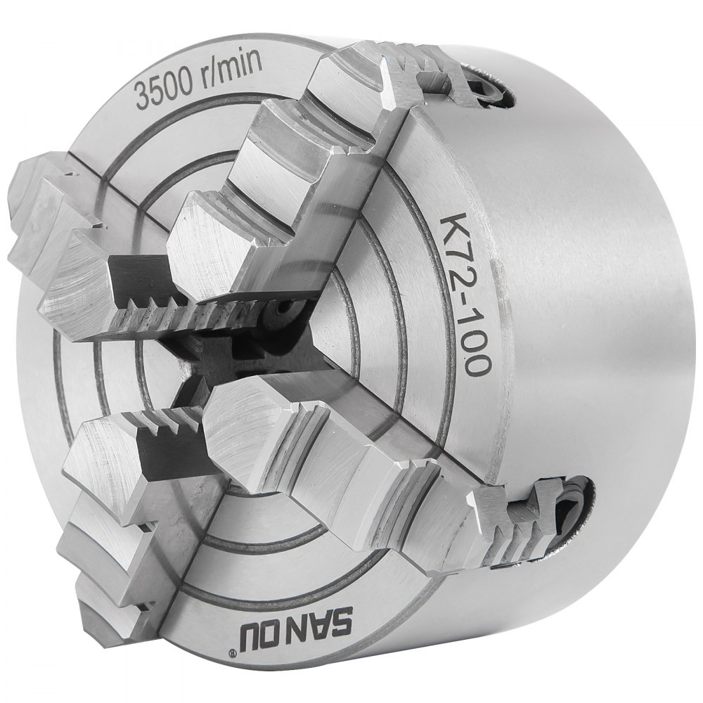 K72-100 Portabrocas De Fresadora Mandril De Torno 4" Con 4 Mordazas Reversibles