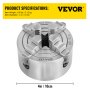 K72-100 Portabrocas De Fresadora Mandril De Torno 4" Con 4 Mordazas Reversibles