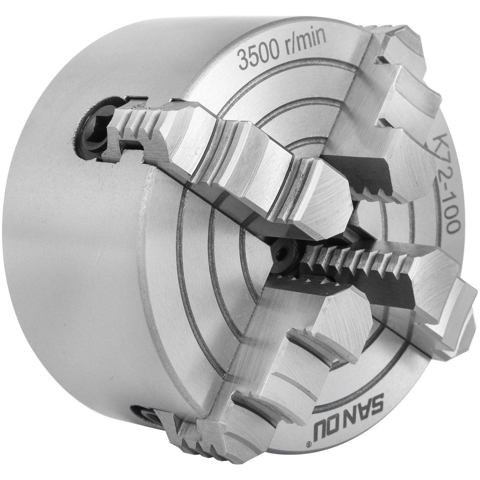 K72-100 Portabrocas De Fresadora Mandril De Torno 4" Con 4 Mordazas Reversibles