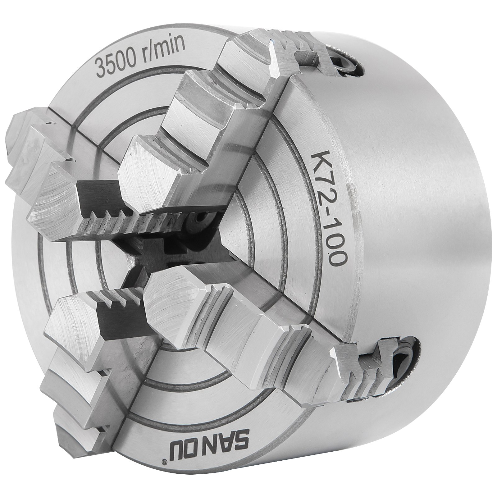 K72-100 Portabrocas De Fresadora Mandril De Torno 4" Con 4 Mordazas Reversibles