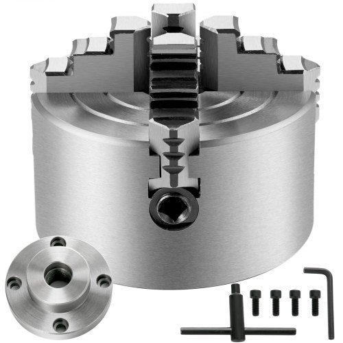 Vevor Mandril De Torno De Metal 100 Mm Torno Mandril Autocentrado 4 Mordazas