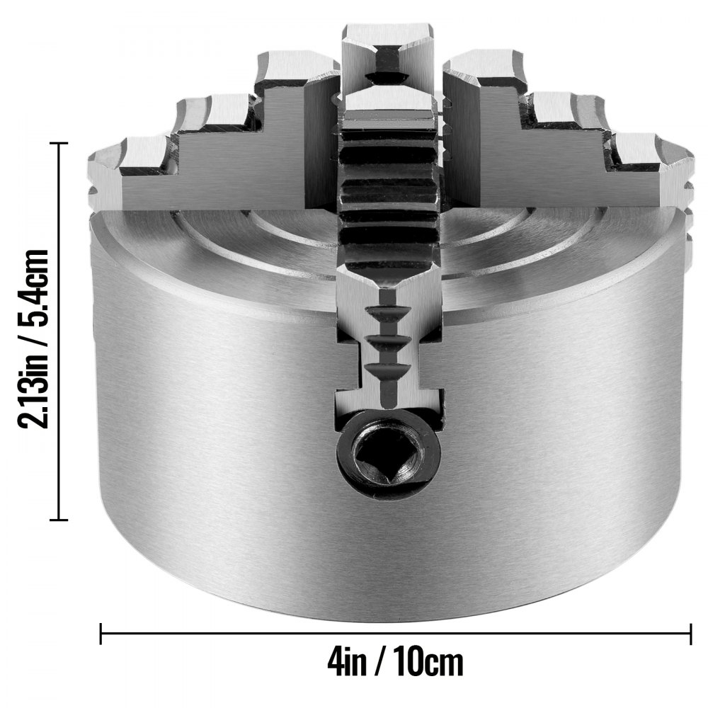 Vevor Mandril De Torno De Metal 100 Mm Torno Mandril Autocentrado 4 Mordazas