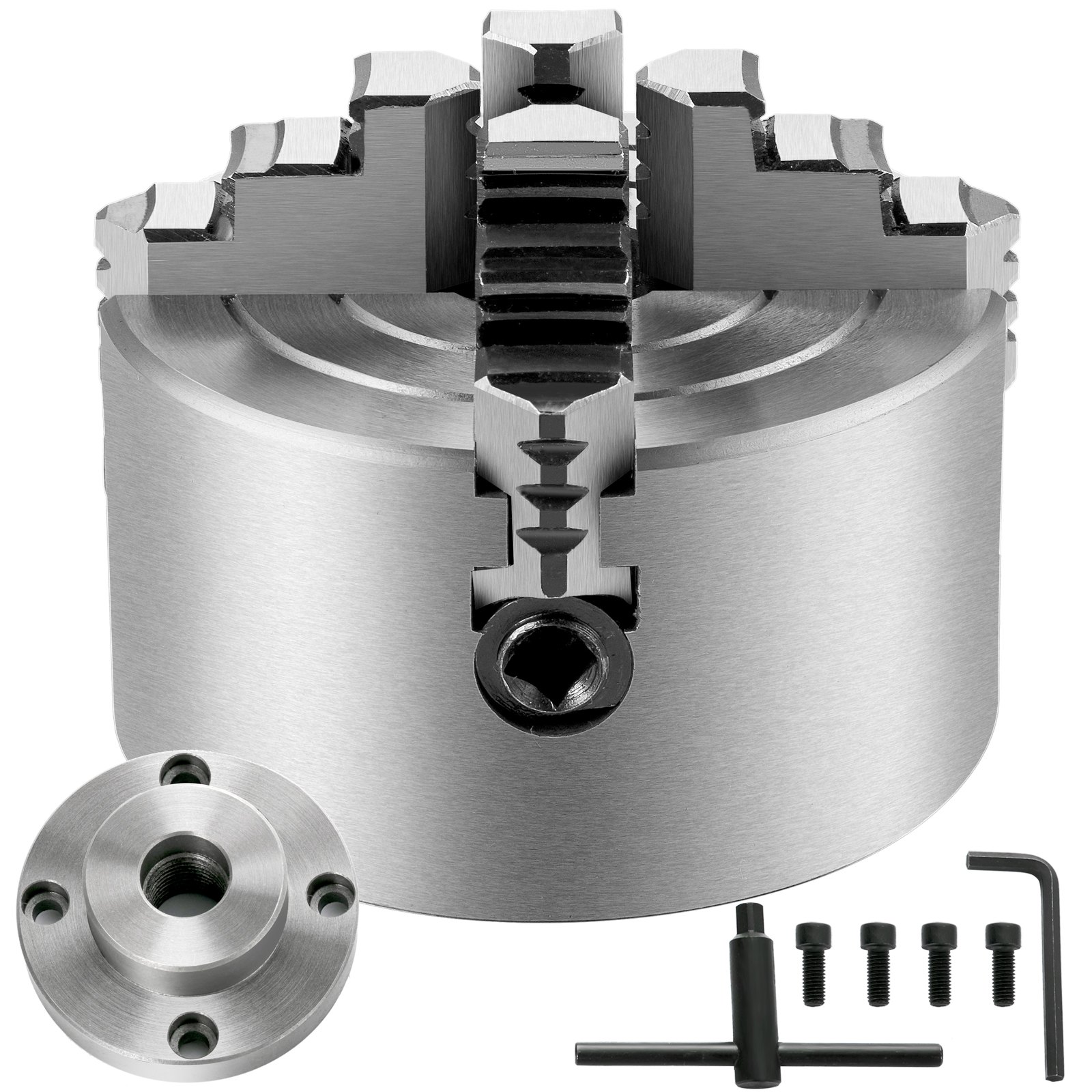 Vevor Mandril De Torno De Metal 100 Mm Torno Mandril Autocentrado 4 Mordazas