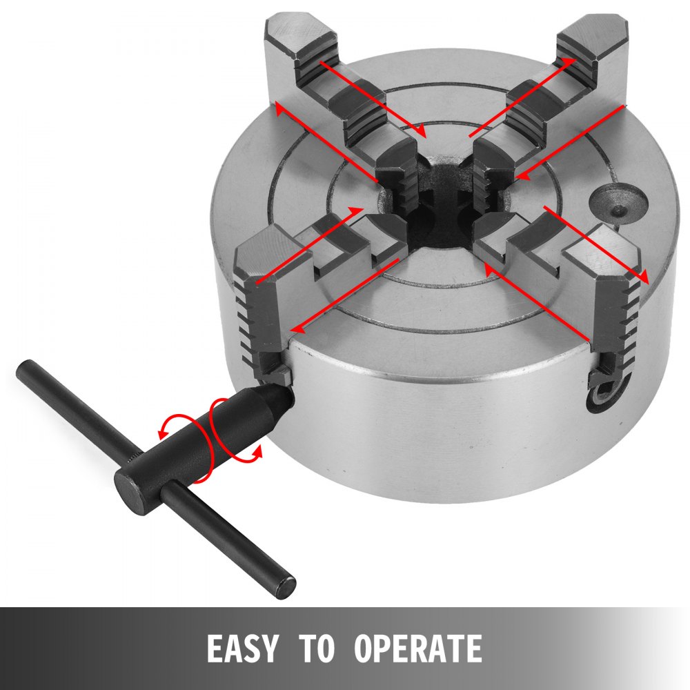 Torno Chuck K72-160 Con 4 Mandíbula Independiente De 160mm Para Fresadora
