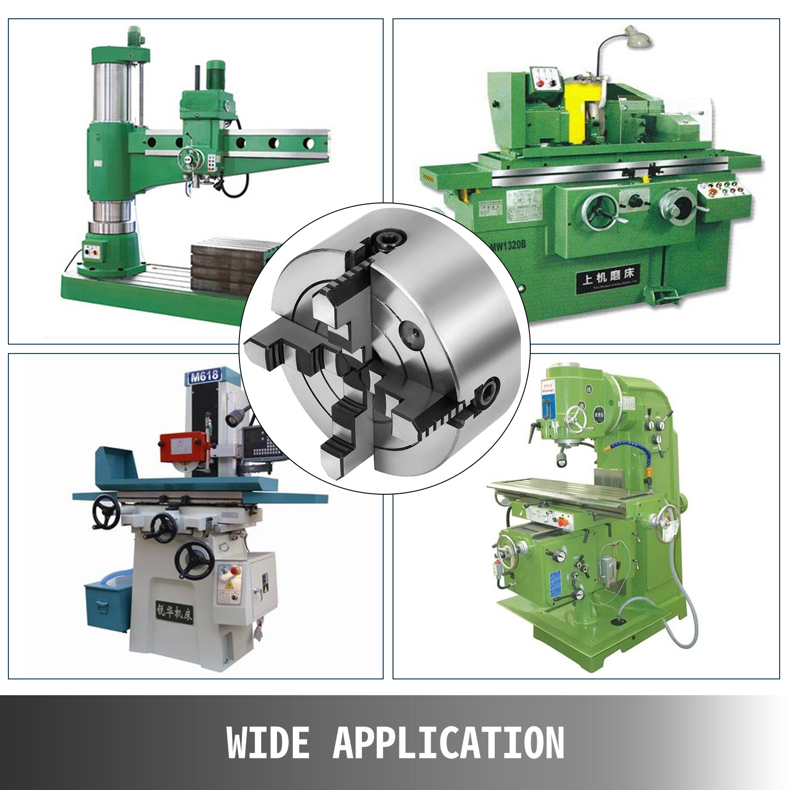 Torno Chuck K72-160 Con 4 Mandíbula Independiente De 160mm Para Fresadora
