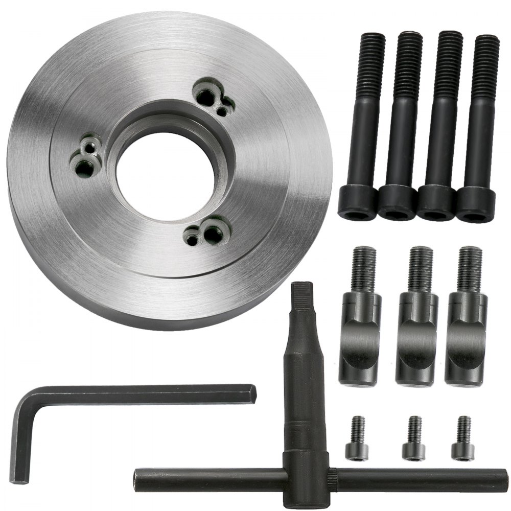 Vevor Mandril De Torno De Metal 160 Mm Torno Mandril Autocentrado 4 Mordazas