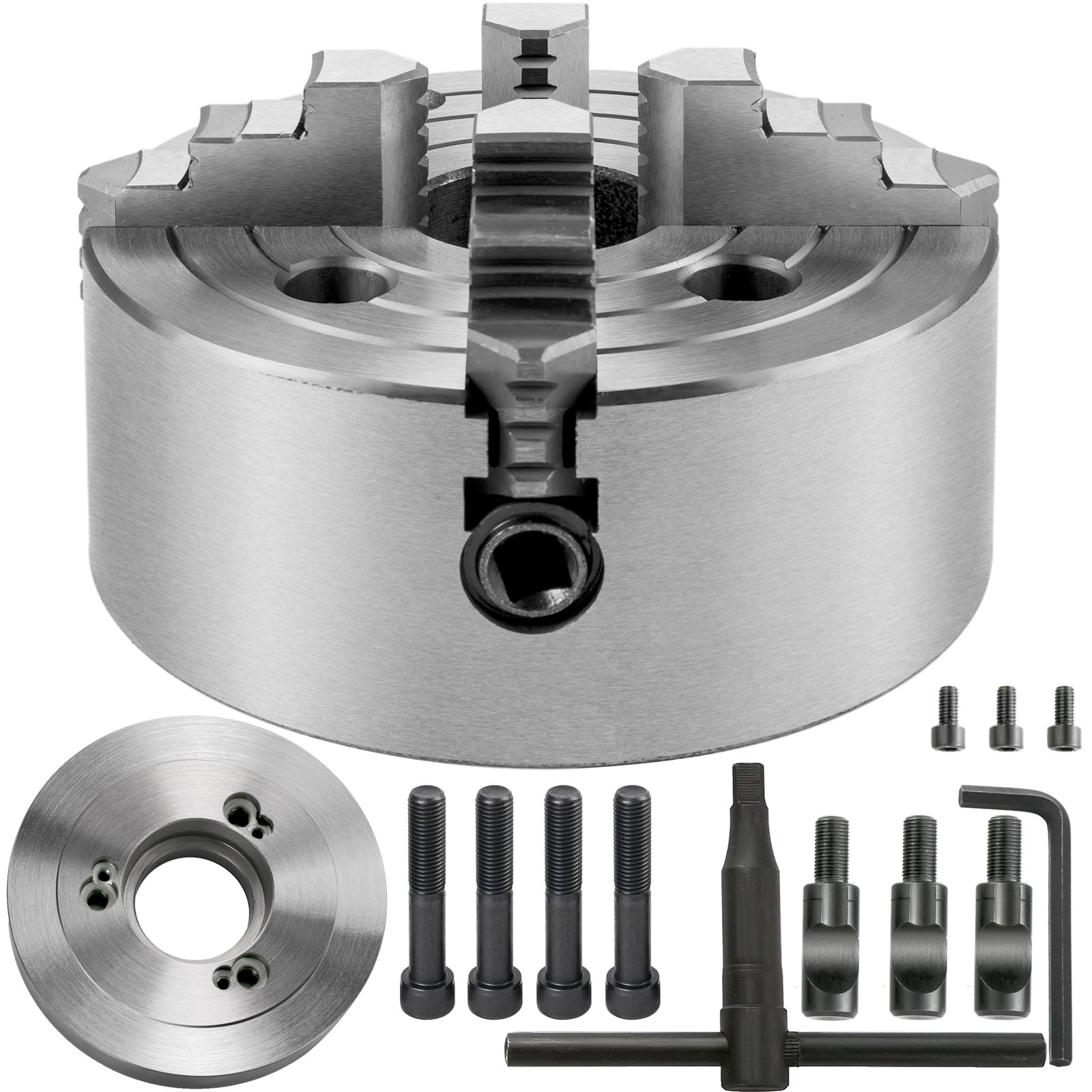 Vevor Mandril De Torno De Metal 160 Mm Torno Mandril Autocentrado 4 Mordazas