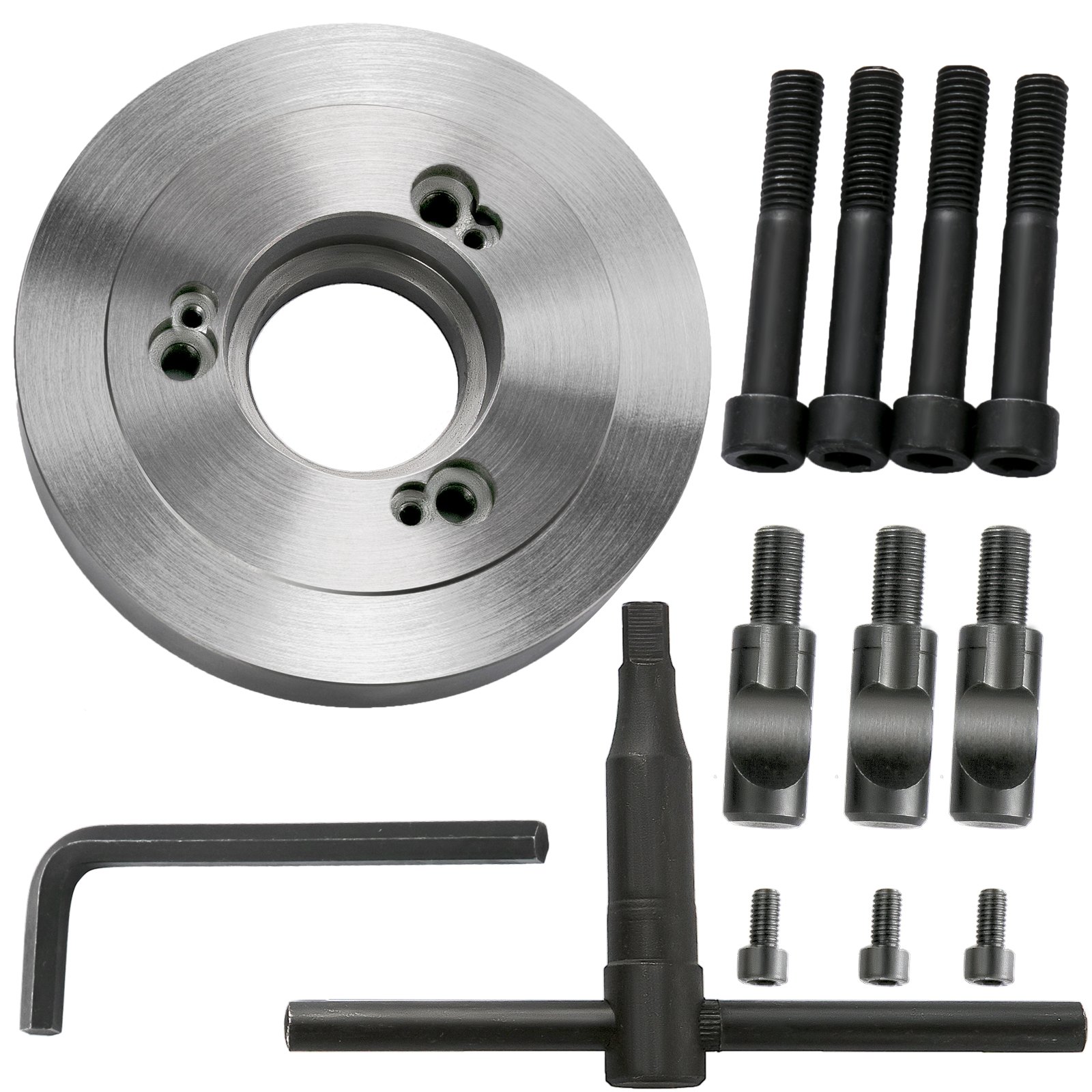 Vevor Mandril De Torno De Metal 160 Mm Torno Mandril Autocentrado 4 Mordazas